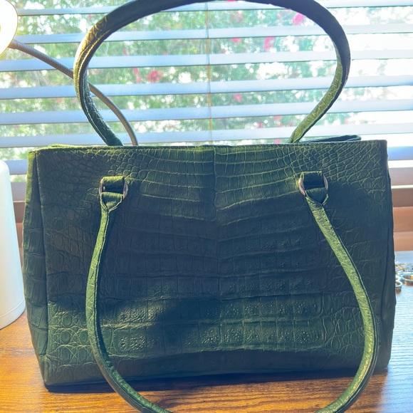 Eileen Kramer Green Alligator Tote Bag - Picture 2 of 8